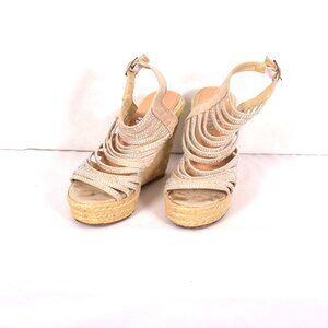 Traffic Women's Strappy Wedge Heel Tan Beige Size 6